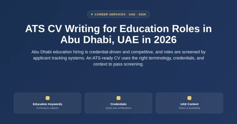 ATS CV writing for education roles in Abu Dhabi, UAE in 2026 featured image
