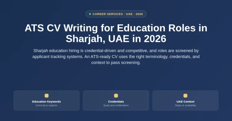 ATS CV writing for education roles in Sharjah, UAE in 2026 featured image