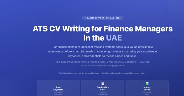 ATS CV Writing for Finance Managers in the UAE featured image