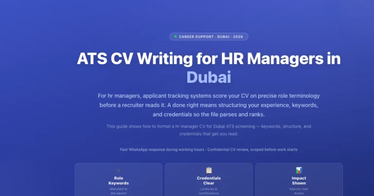 ATS CV Writing for HR Managers in Dubai featured image