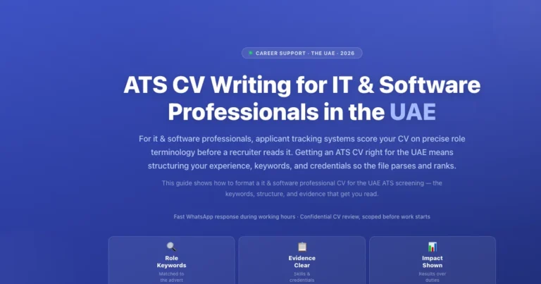 ATS CV Writing for IT & Software Professionals in the UAE featured image