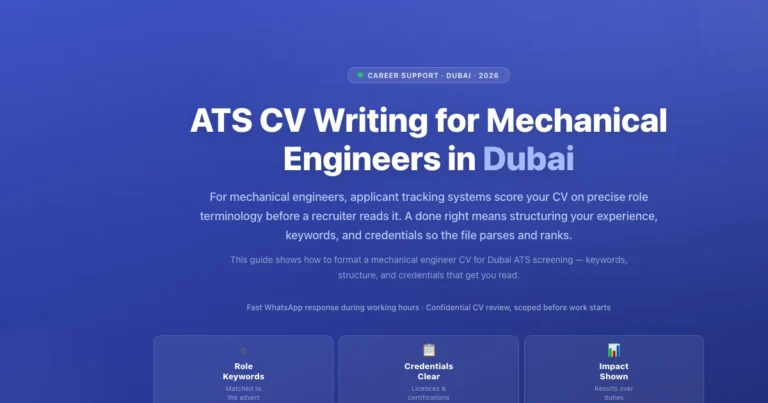 ATS CV Writing for Mechanical Engineers in Dubai featured image