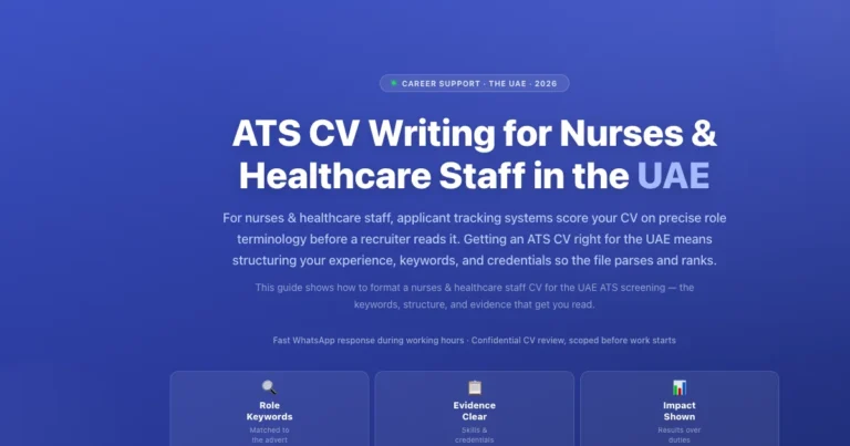 ATS CV Writing for Nurses & Healthcare Staff in the UAE featured image