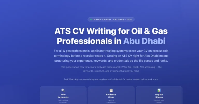 ATS CV Writing for Oil & Gas Professionals in Abu Dhabi featured image