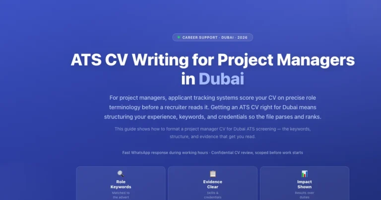 ATS CV Writing for Project Managers in Dubai featured image