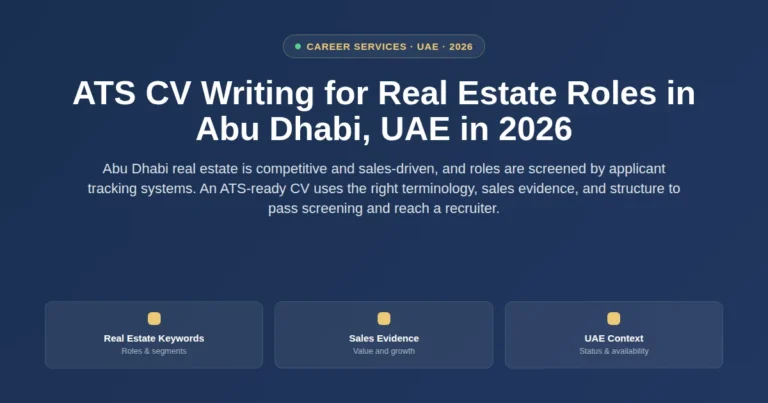 ATS CV writing for real estate roles in Abu Dhabi, UAE in 2026 featured image