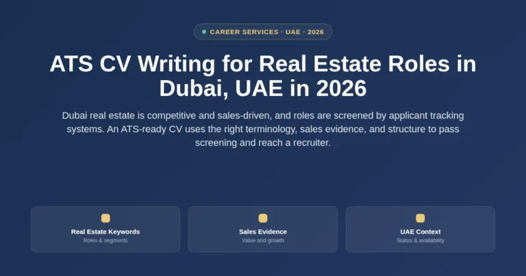 ATS CV writing for real estate roles in Dubai, UAE in 2026 featured image