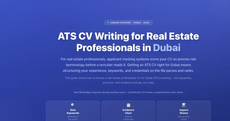 ATS CV Writing for Real Estate Professionals in Dubai featured image