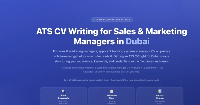 ATS CV Writing for Sales & Marketing Managers in Dubai featured image