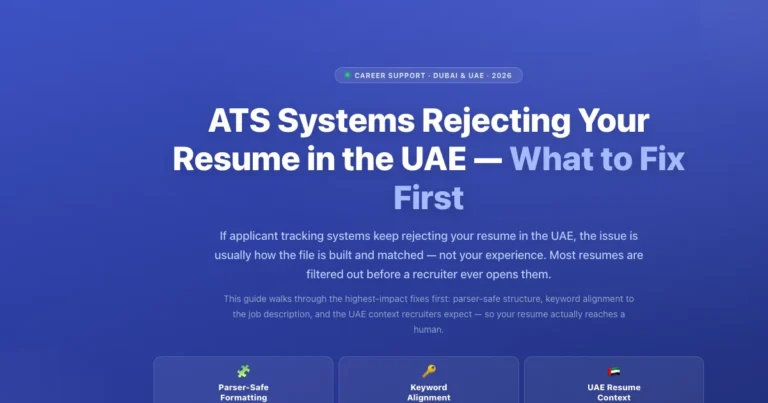 ATS Systems Rejecting Your Resume in the UAE — What to Fix First featured image