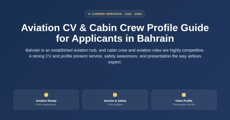 Aviation CV and cabin crew profile guide for applicants in Bahrain featured image