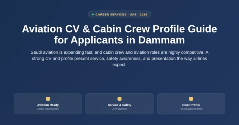 Aviation CV and cabin crew profile guide for applicants in Dammam, Saudi Arabia featured image