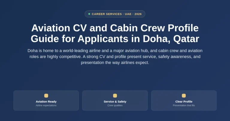 Aviation CV and cabin crew profile guide for applicants in Doha, Qatar featured image