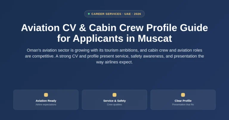 Aviation CV and cabin crew profile guide for applicants in Muscat, Oman featured image