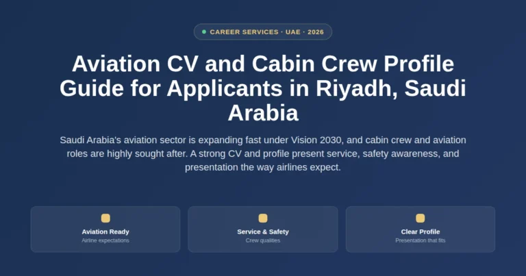 Aviation CV and cabin crew profile guide for applicants in Riyadh, Saudi Arabia featured image