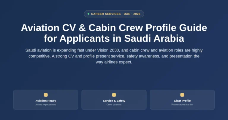 Aviation CV and cabin crew profile guide for applicants in Saudi Arabia featured image