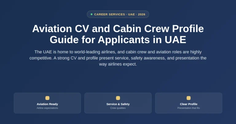 Aviation CV and cabin crew profile guide for applicants in UAE featured image