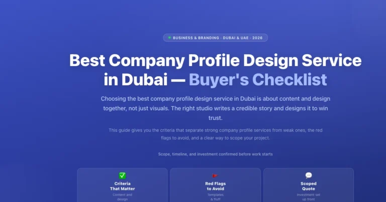 Best Company Profile Design Service in Dubai — Buyer’s Checklist featured image