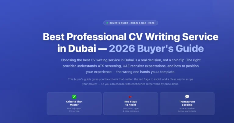 Best Professional CV Writing Service in Dubai — 2026 Buyer’s Guide featured image
