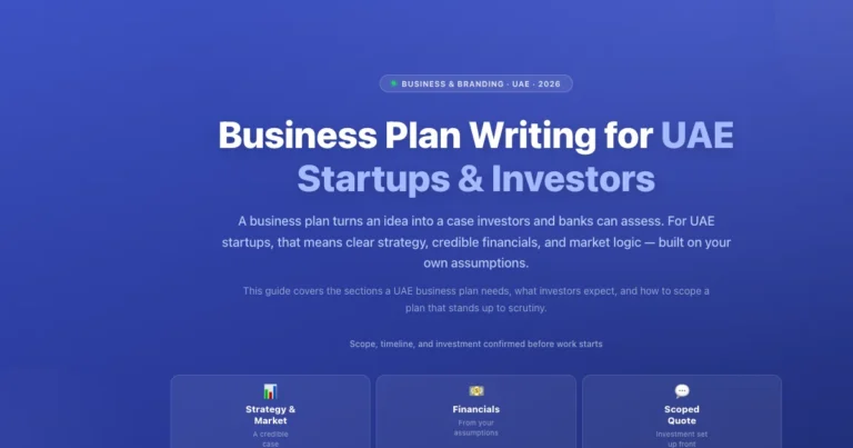 Business Plan Writing for UAE Startups & Investors featured image