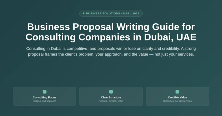 Business proposal writing guide for consulting companies in Dubai, UAE featured image