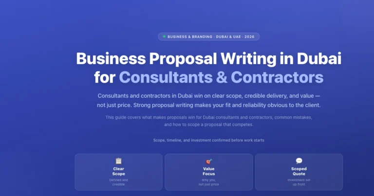 Business Proposal Writing in Dubai for Consultants & Contractors featured image