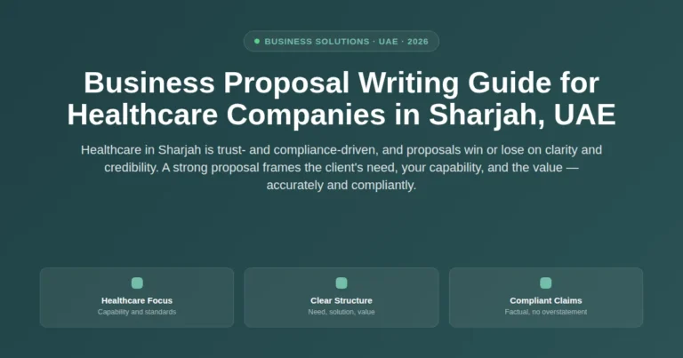Business proposal writing guide for healthcare companies in Sharjah, UAE featured image