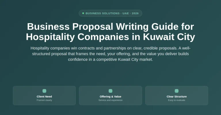 Business proposal writing guide for hospitality companies in Kuwait City, Kuwait featured image