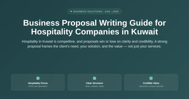 Business proposal writing guide for hospitality companies in Kuwait featured image