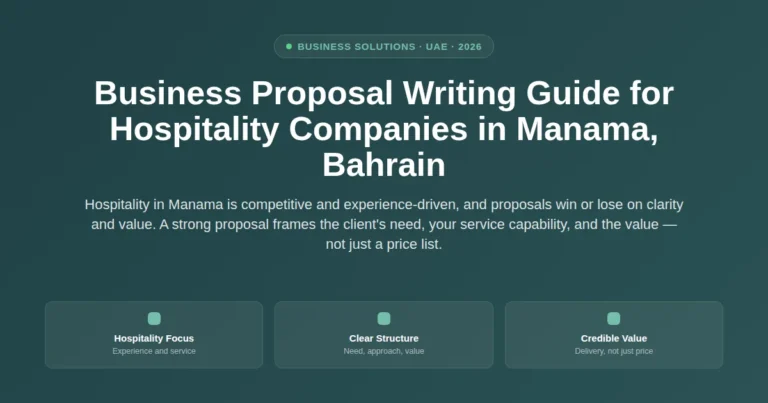 Business proposal writing guide for hospitality companies in Manama, Bahrain featured image