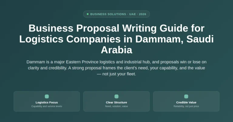Business proposal writing guide for logistics companies in Dammam, Saudi Arabia featured image