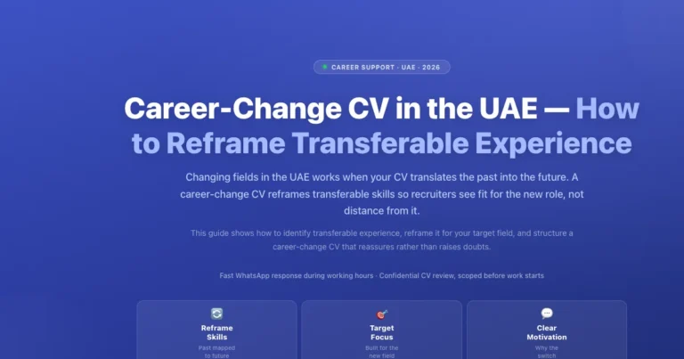 Career-Change CV in the UAE — How to Reframe Transferable Experience featured image