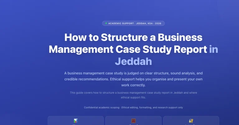 How to structure a business management case study report in Jeddah, Saudi Arabia featured image
