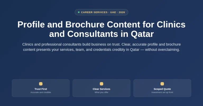 Profile and brochure content for aviation clinics and consultants in Qatar featured image