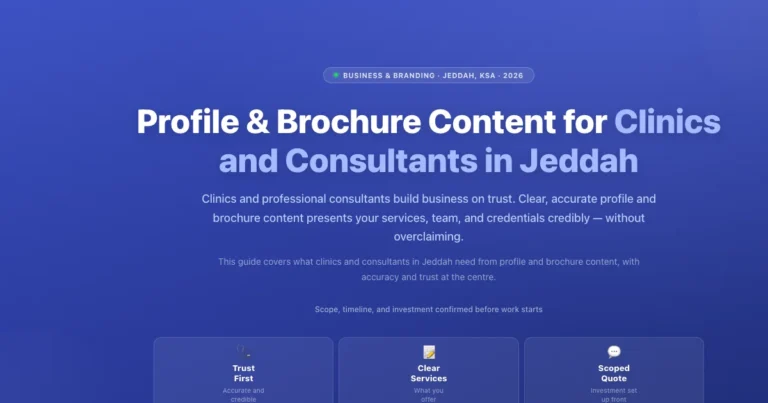 Profile and brochure content for banking clinics and consultants in Jeddah, Saudi Arabia featured image
