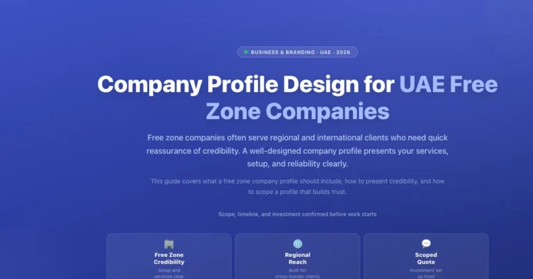 Company Profile Design for UAE Free Zone Companies featured image