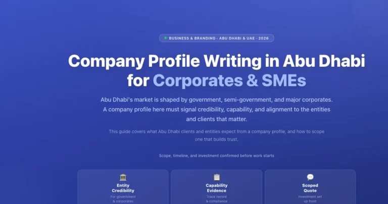 Company Profile Writing in Abu Dhabi for Corporates & SMEs featured image