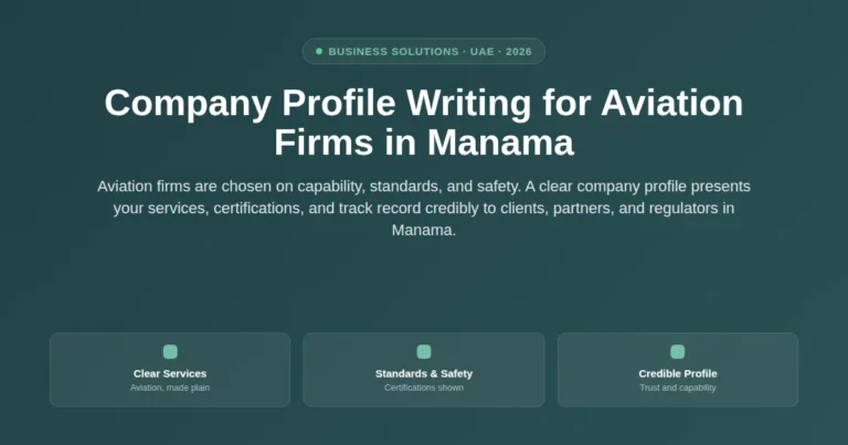 Company profile writing for aviation firms in Manama, Bahrain featured image
