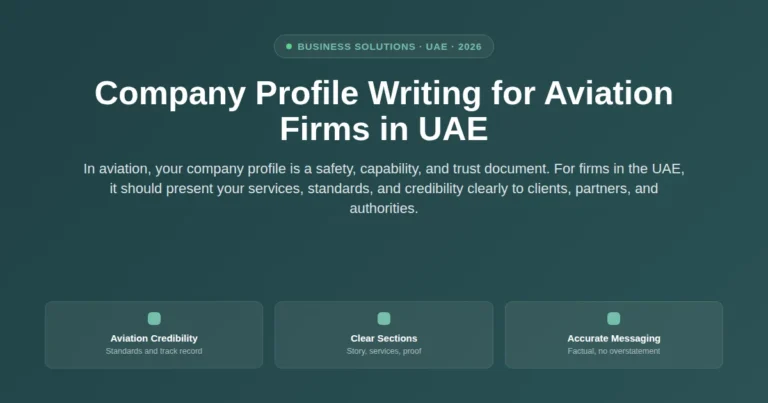Company profile writing for aviation firms in UAE featured image