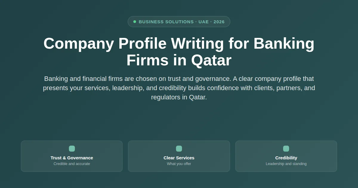 Company profile writing for banking firms in Qatar - Labeeb Writing ...