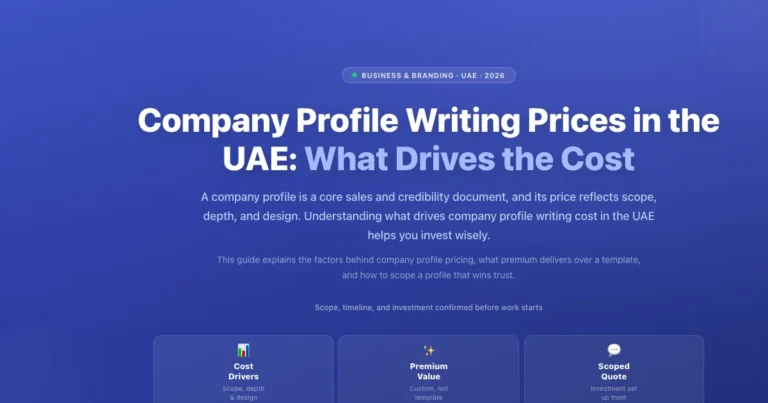 Company Profile Writing Prices in the UAE: What Drives the Cost featured image