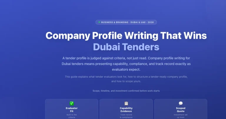 Company Profile Writing That Wins Dubai Tenders featured image