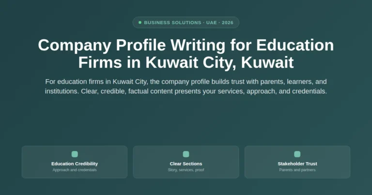 Company profile writing for education firms in Kuwait City, Kuwait featured image