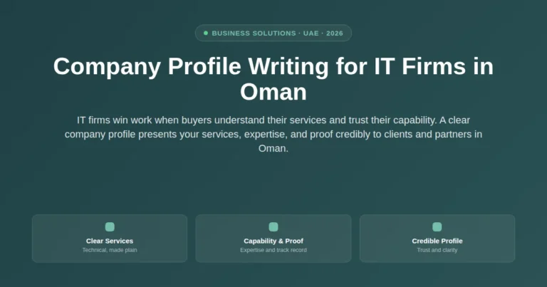 Company profile writing for IT firms in Oman featured image