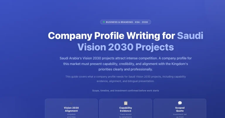 Company Profile Writing for Saudi Vision 2030 Projects featured image