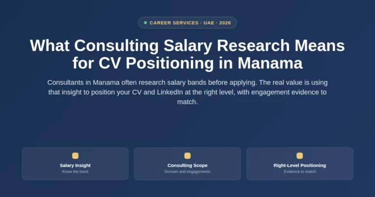 What consulting salary research means for CV positioning in Manama, Bahrain featured image