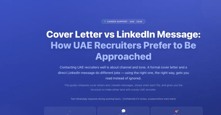 Cover Letter vs LinkedIn Message: How UAE Recruiters Prefer to Be Approached featured image