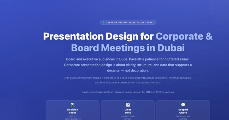 Presentation Design for Corporate & Board Meetings in Dubai featured image