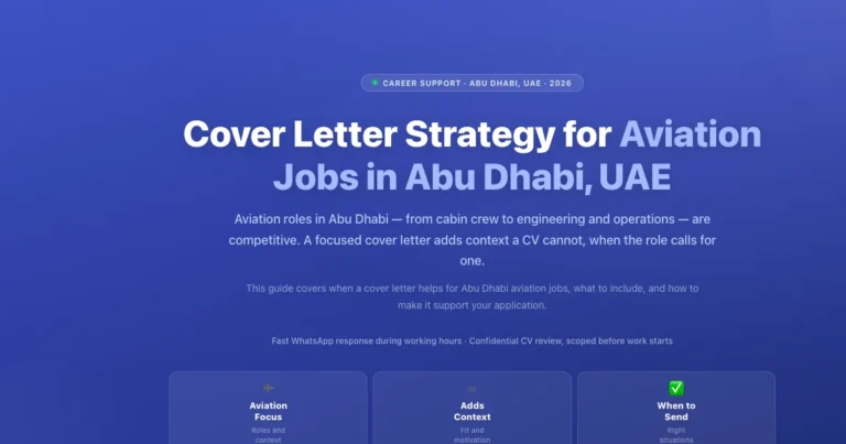 Cover letter strategy for aviation jobs in Abu Dhabi, UAE featured image