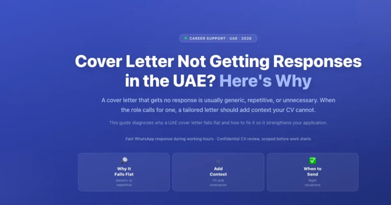 Cover Letter Not Getting Responses in the UAE? Here’s Why featured image